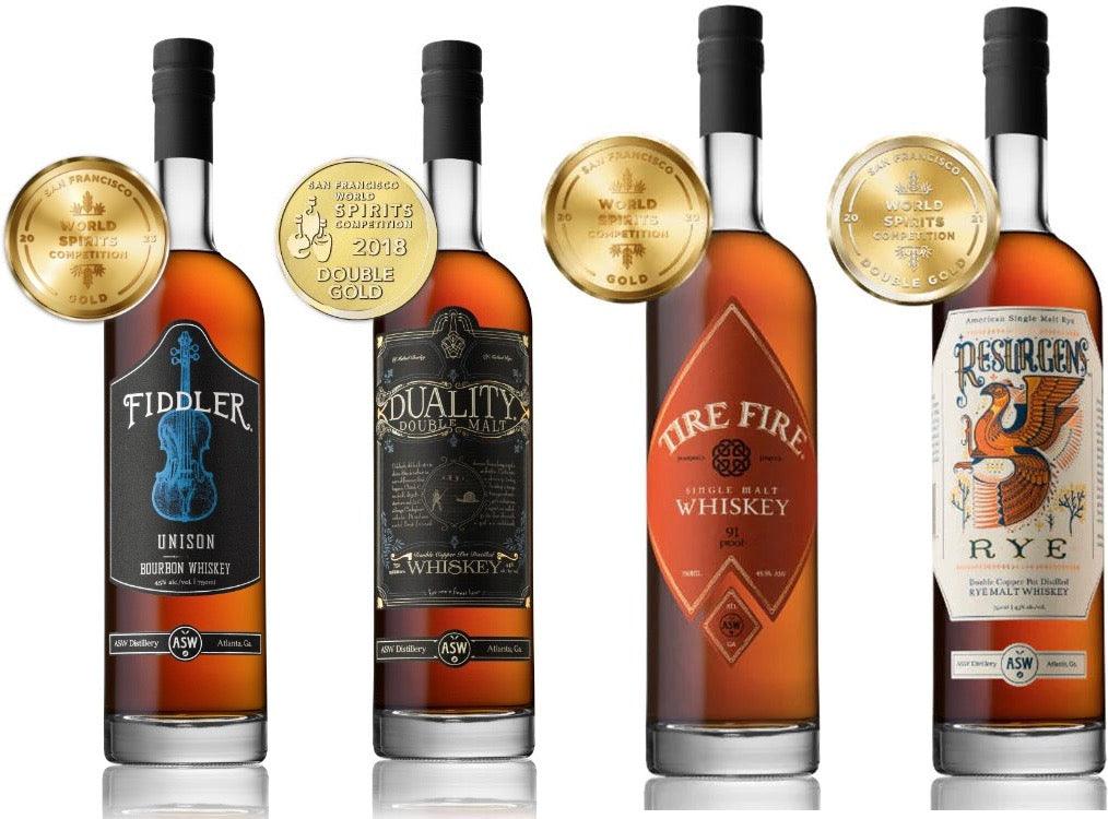 ASW Distillery Duality & Fiddler Unison & Resurgens Rye & Tire Fire Whiskey Bundle - Liquor Luxe