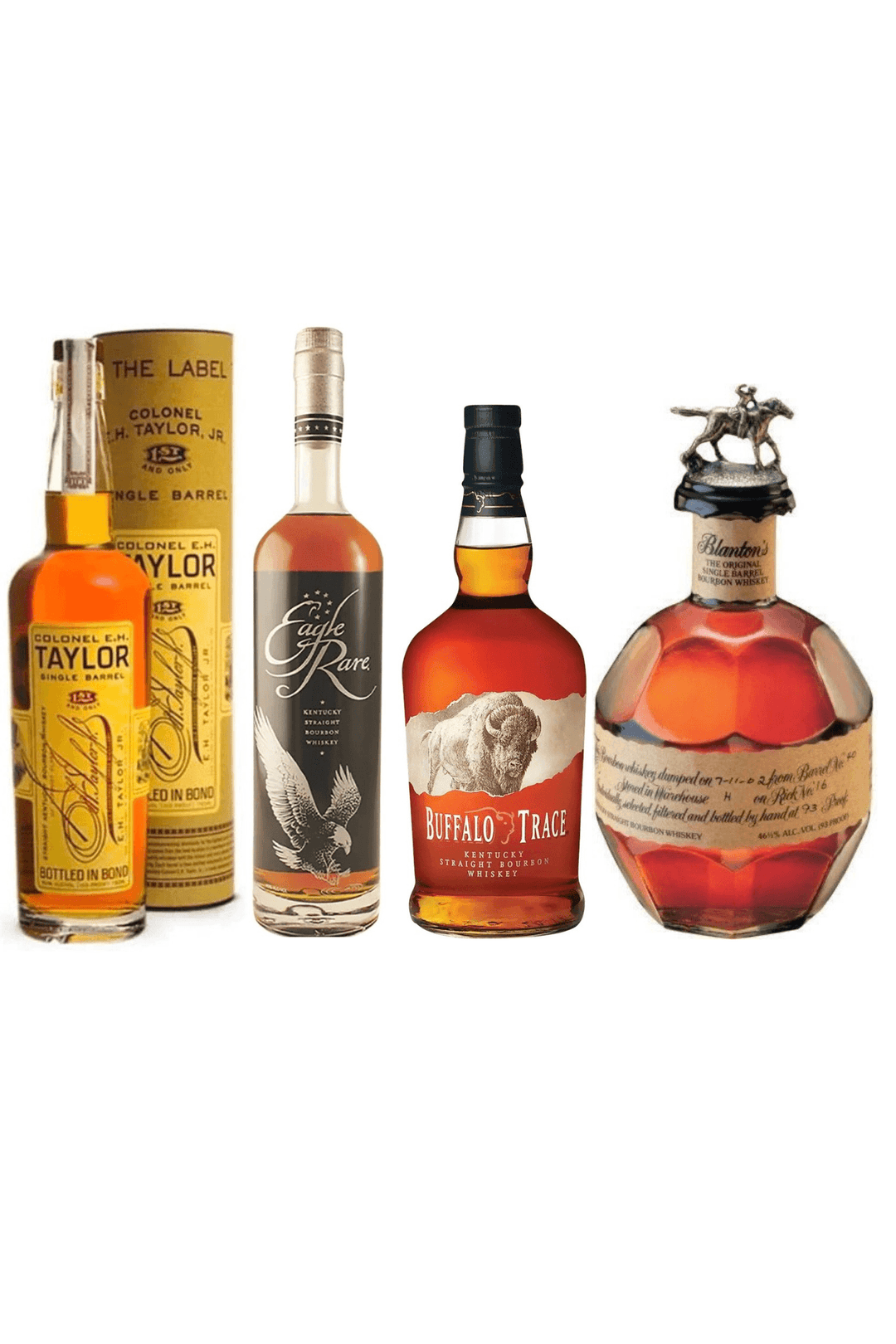 Blanton's Original Single Barrel Bourbon & Eagle Rare Bourbon, Buffalo Trace Bourbon, E.H. Taylor Small Batch Bundle - Liquor Luxe
