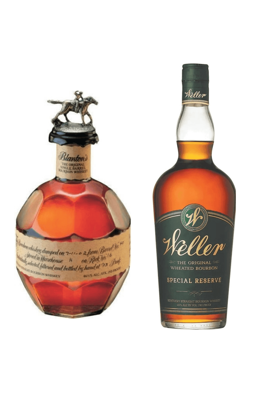 Blanton's Single Barrel Bourbon & W.L. Weller Special Reserve Bourbon - Liquor Luxe
