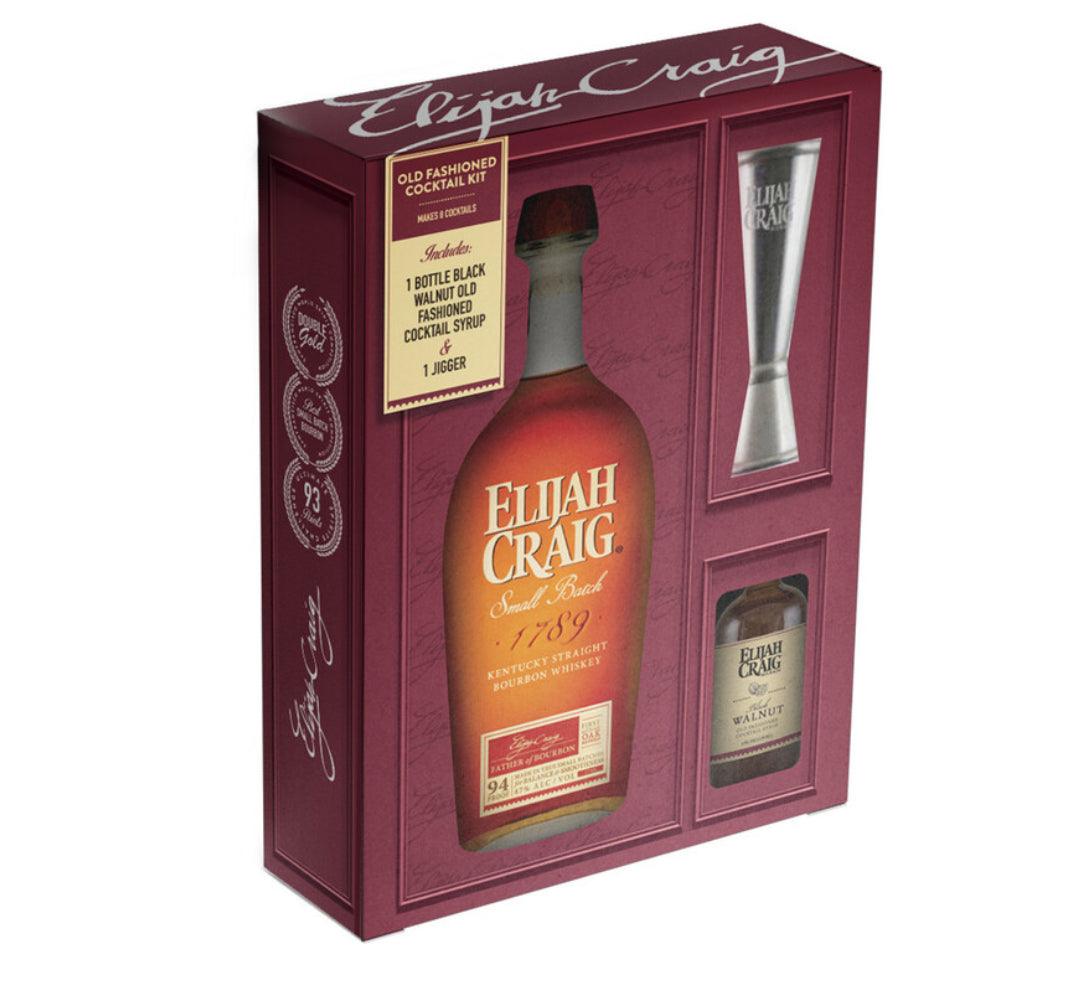 Elijah Craig Straight Bourbon Small Batch With Jigger & Old Fashion Cocktail Kit Gift Set - Liquor Luxe