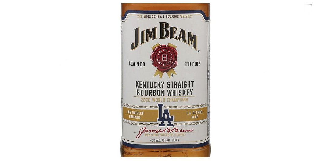 Jim Beam Straight Bourbon White Label 80 Los Angeles Dodgers Limited Edition - Liquor Luxe