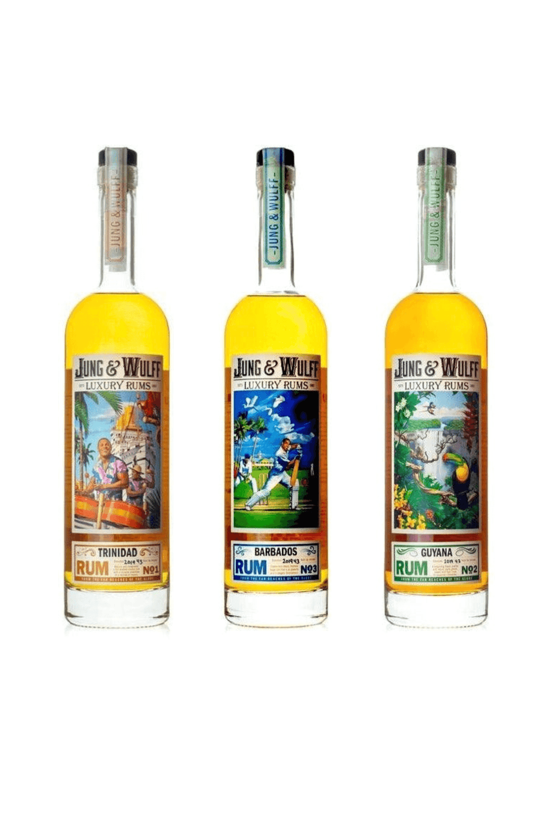 Jung & Wulff No. 1 Trinidad Rum Jung & Wulff No. 2 Guyana Rum Jung & Wulff No. 3 Barbados Rum Bundle - Liquor Luxe