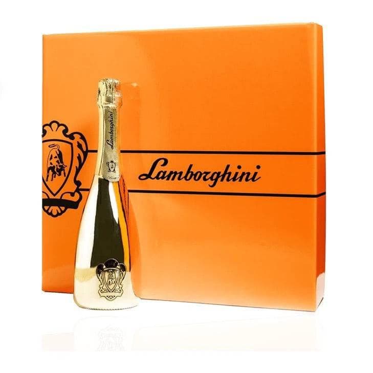 Lamborghini Oro Vino Spumante Gift Set With Crystal Glasses - Liquor Luxe
