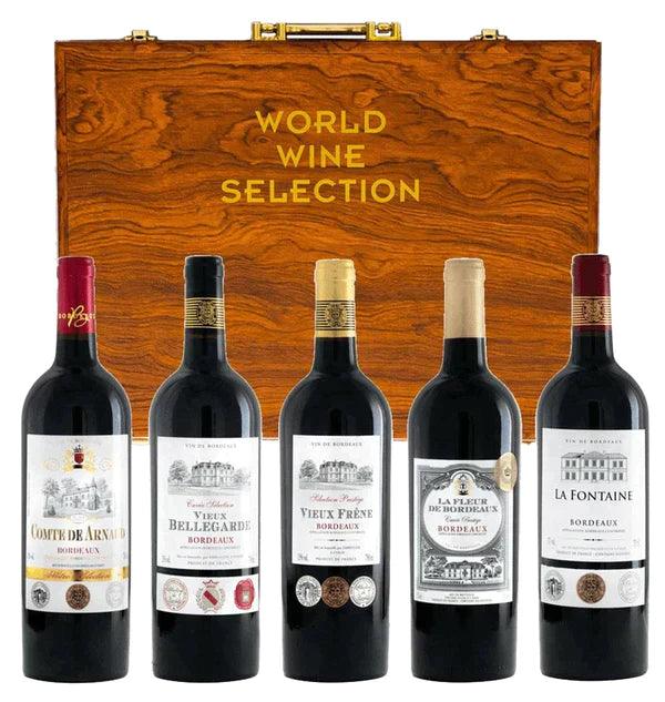 World Wine Selection Bordeaux By Lamborghini Wine 5-Pack With Gift Case - Liquor Luxe
